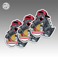 Noodle Godzilla Waterproof Stickers – Japanese Monster Vinyl Decals for Laptop, Water Bottle, Skateboard, Phone Case, Cool Trendy Sticker for Teens 3 PCS, Not Reusable TIM STICKER®