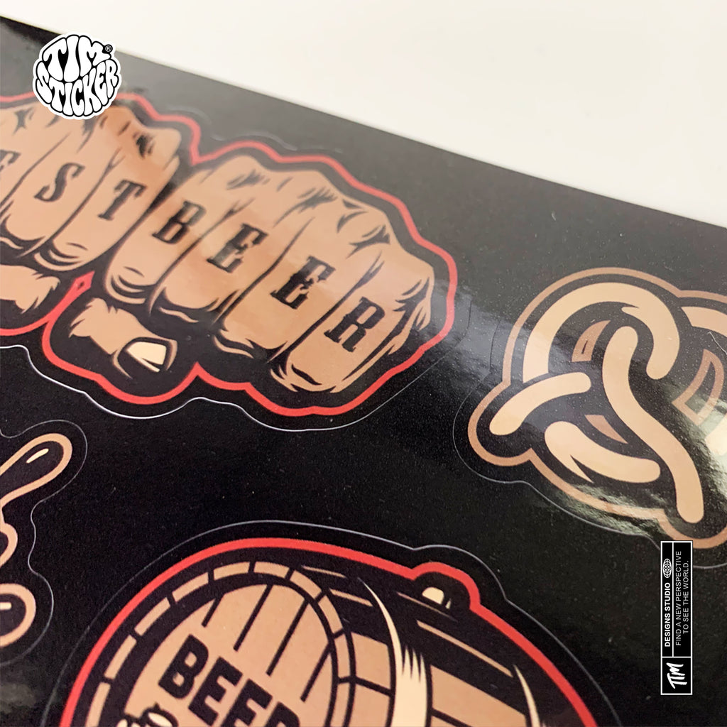 Juego de 9 pegatinas con diseños de tatuajes tradicionales de la vieja escuela TIM STICKER® 
