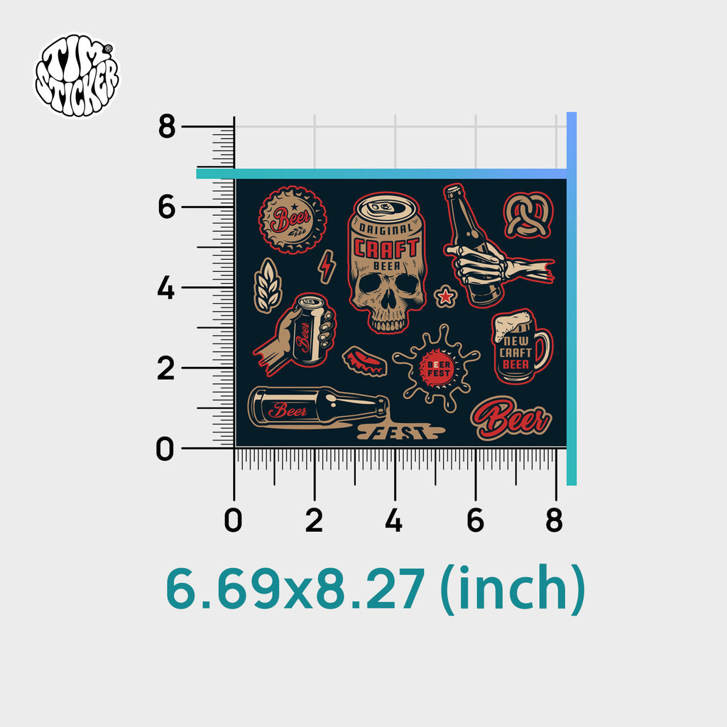 Juego de 9 pegatinas con diseños de tatuajes tradicionales de la vieja escuela TIM STICKER® 