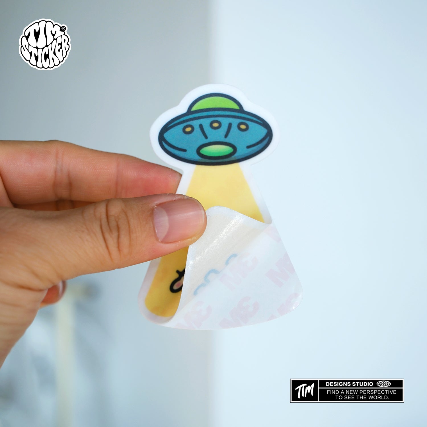 Alien UFO Stickers Pack – Space Flying Saucer Vinyl Decals for Laptop, Water Bottle, Skateboard, Phone Case, Sci-Fi Aesthetic Sticker, 3 PCS, Not Reusable TIM STICKER®