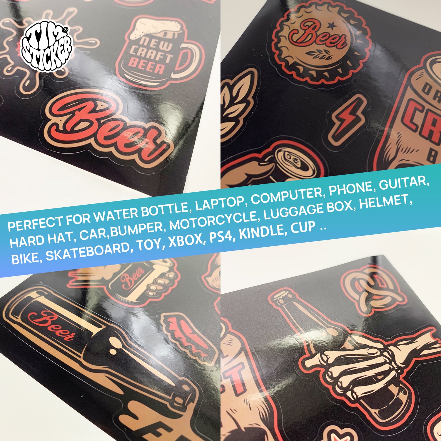 Juego de 9 pegatinas con diseños de tatuajes tradicionales de la vieja escuela TIM STICKER® 