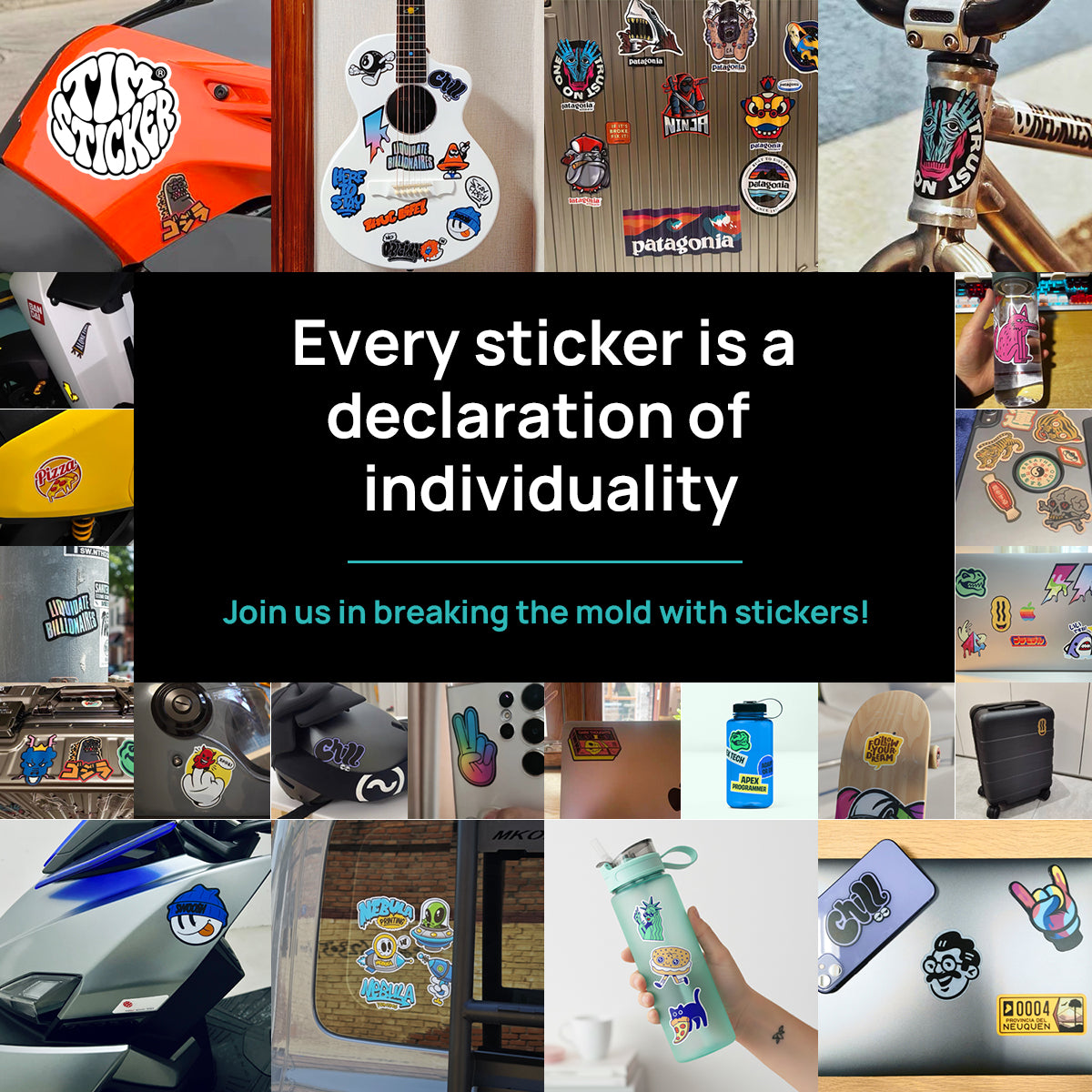 Trendy Waterproof Vinyl Stickers, Urban racing Decal for Laptop, Water Bottle, Skateboard, Car, Aesthetic Cool UV Resistant Sticker Pack 3 PCS TIM STICKER®