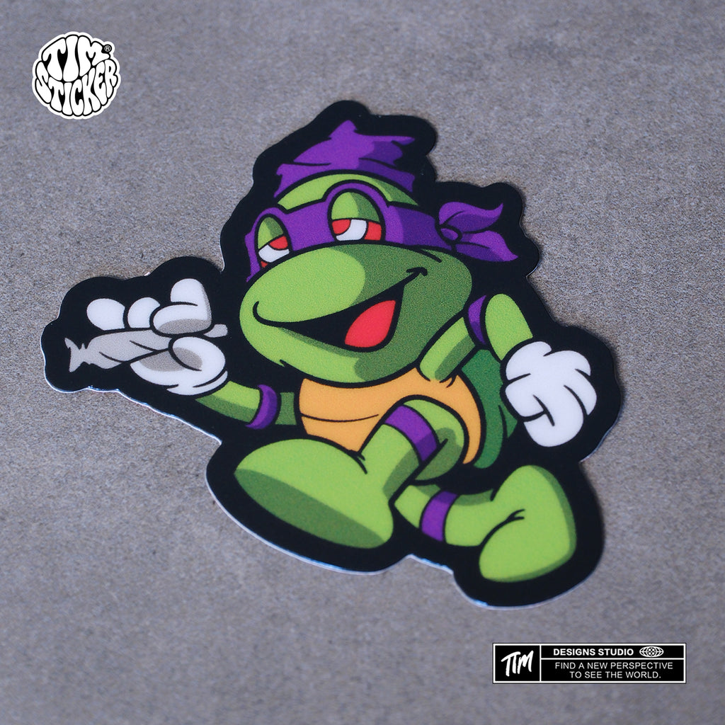 Trendy Waterproof Vinyl Stickers, Japanese Turtles  Decal for Laptop, Water Bottle, Skateboard, Car, Aesthetic Cool UV Resistant Sticker Pack 3 PCS TIM STICKER®