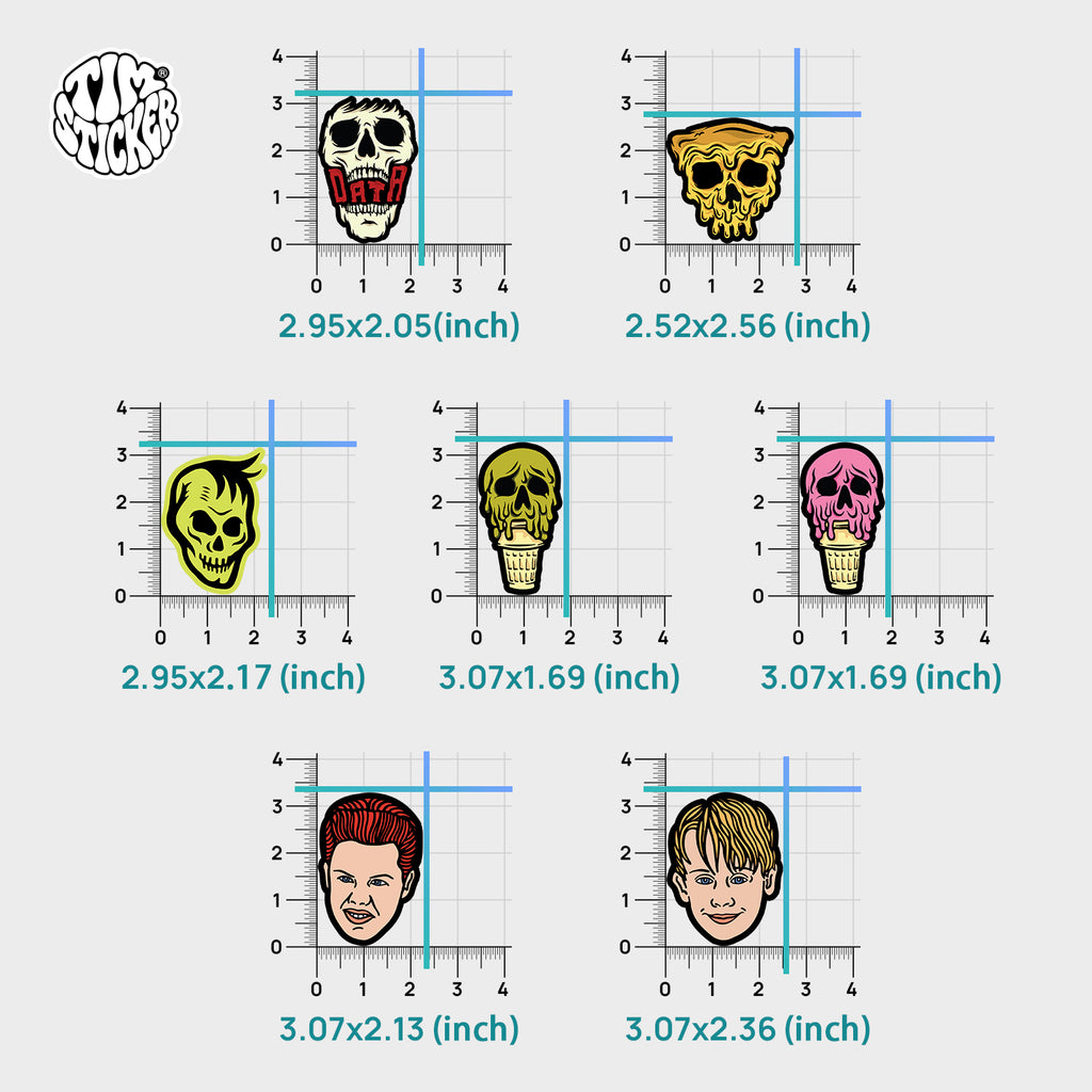 DIE SCREAM Horror Stickers Pack – Spooky Funny Scream Vinyl Decals for Laptop, Water Bottle, Skateboard, Phone Case, Dark Aesthetic Stickers, 7 PCS, Not Reusable TIM STICKER®