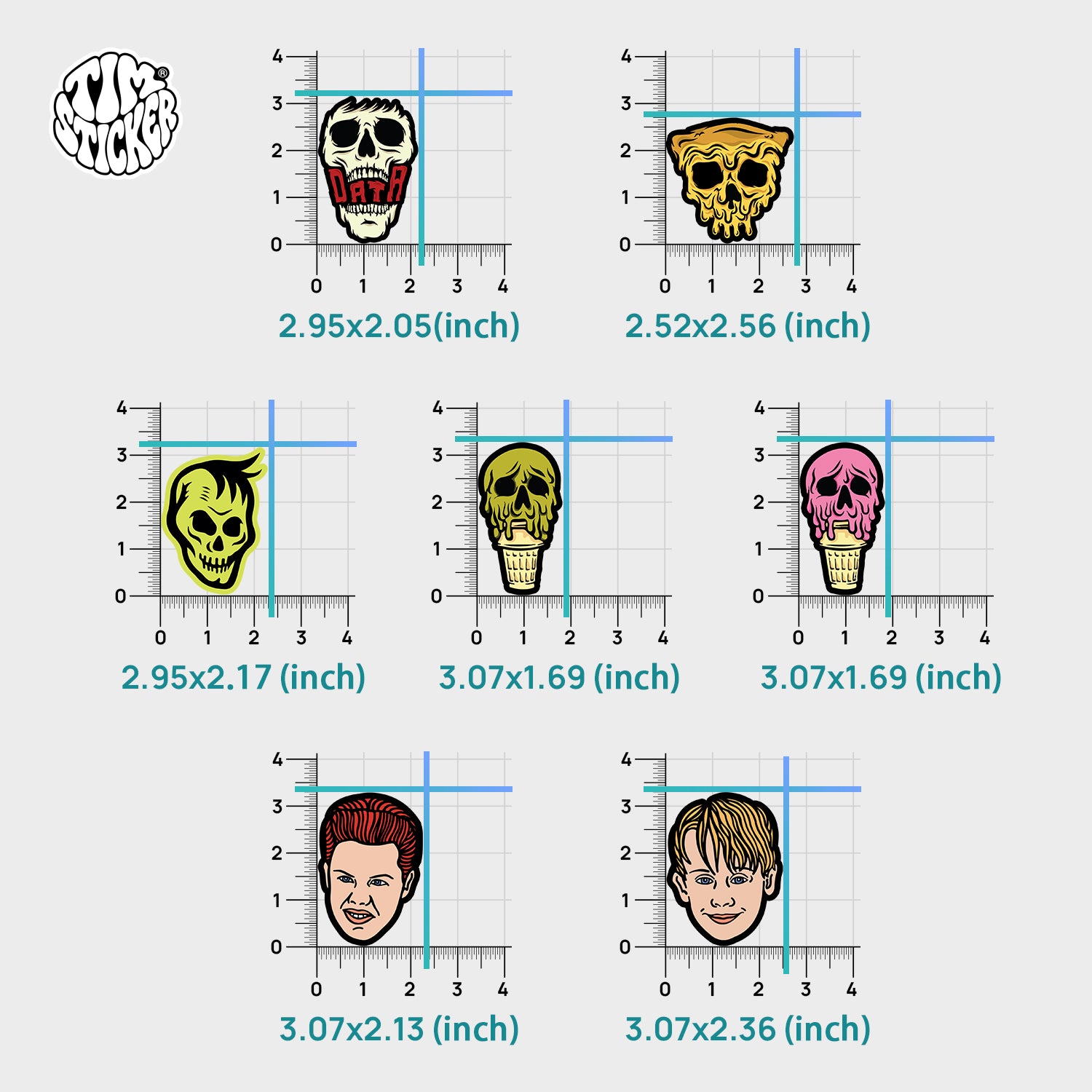 DIE SCREAM Horror Stickers Pack – Spooky Funny Scream Vinyl Decals for Laptop, Water Bottle, Skateboard, Phone Case, Dark Aesthetic Stickers, 7 PCS, Not Reusable TIM STICKER®