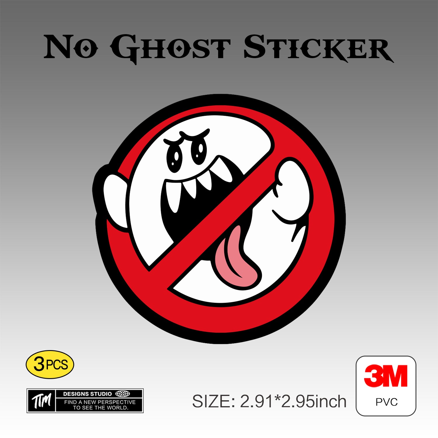 No Ghost Sticker – Cool Ghost Vinyl Decals for Laptop, Skateboard, Water Bottle, Phone Case, Horror Aesthetic, Ghostbusters Stickers, 3 PCS, Not Reusable TIM STICKER®