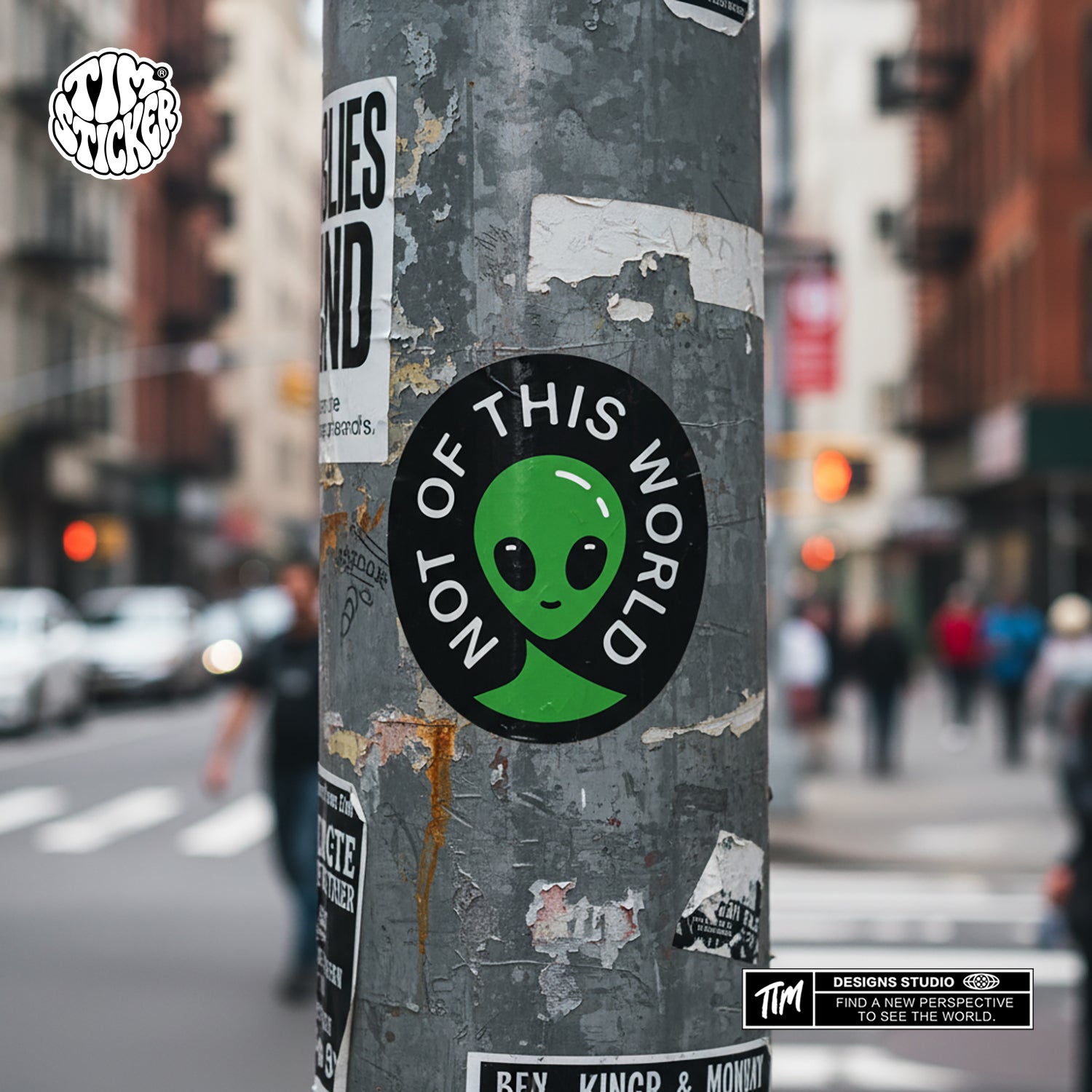 NOT OF THIS WORLD Stickers Pack – Space Flying Saucer Vinyl Decals for Laptop, Water Bottle, Skateboard, Phone Case, Sci-Fi Aesthetic Sticker, 3 PCS, Not Reusable TIM STICKER®