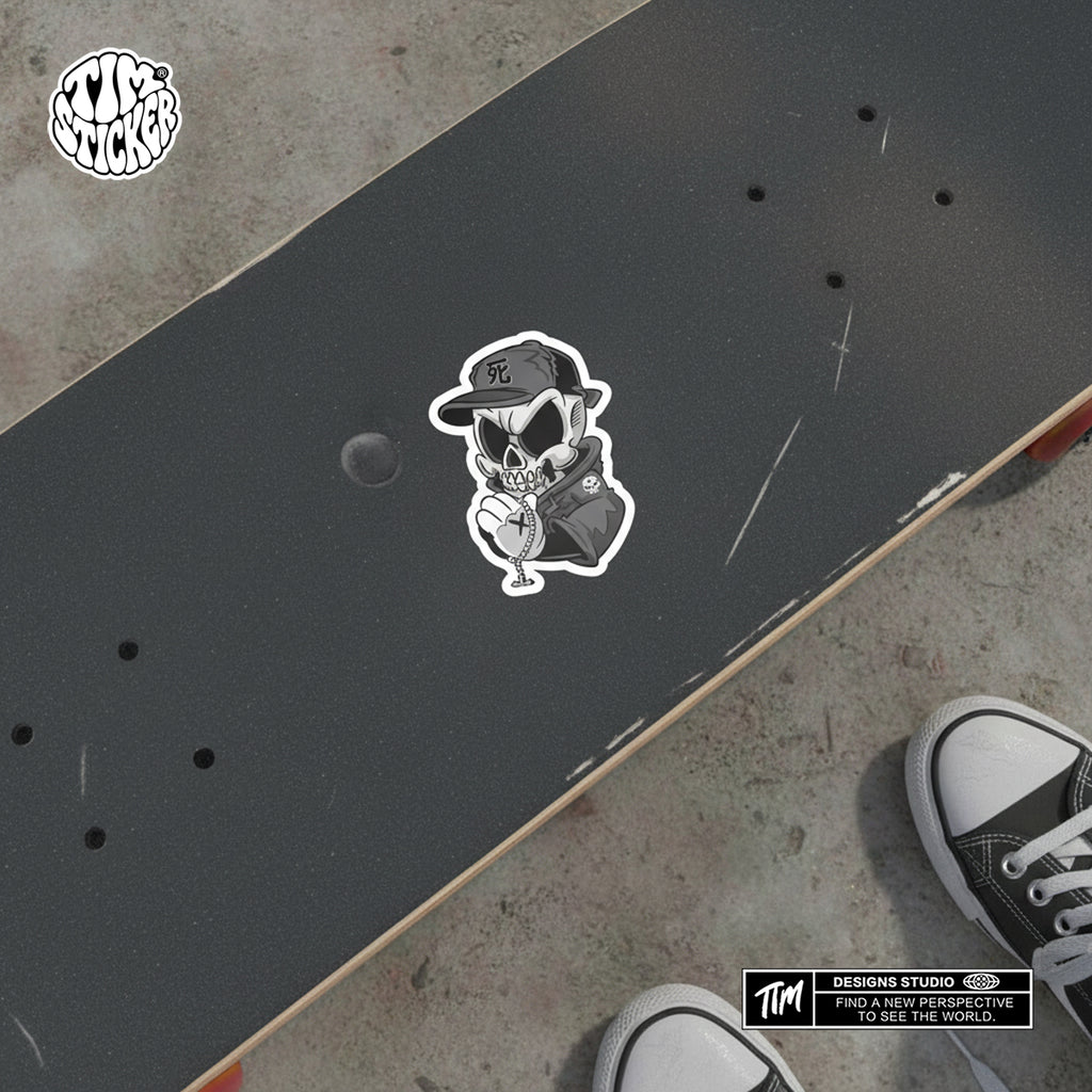 Trendy Waterproof Vinyl Stickers, Skull Praying Decal for Laptop, Water Bottle, Skateboard, Car, Aesthetic Cool UV Resistant Sticker Pack 3 PCS TIM STICKER®