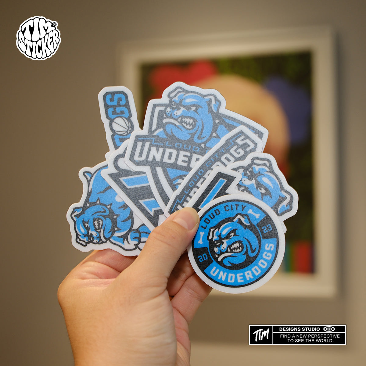 Bull Dog Waterproof Stickers Pack – Funny Trendy Club Patterns Vinyl Decals for Laptop, Water Bottle, Skateboard, Phone Case, Cool Trendy Sticker 3 PCS, Not Reusable TIM STICKER®