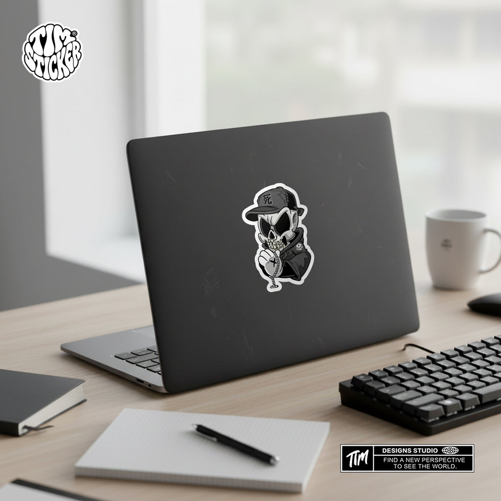 Trendy Waterproof Vinyl Stickers, Skull Praying Decal for Laptop, Water Bottle, Skateboard, Car, Aesthetic Cool UV Resistant Sticker Pack 3 PCS TIM STICKER®