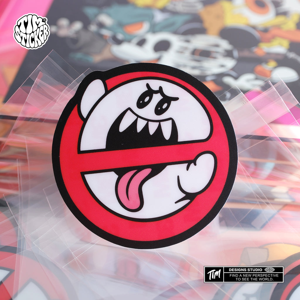 No Ghost Sticker – Cool Ghost Vinyl Decals for Laptop, Skateboard, Water Bottle, Phone Case, Horror Aesthetic, Ghostbusters Stickers, 3 PCS, Not Reusable TIM STICKER®