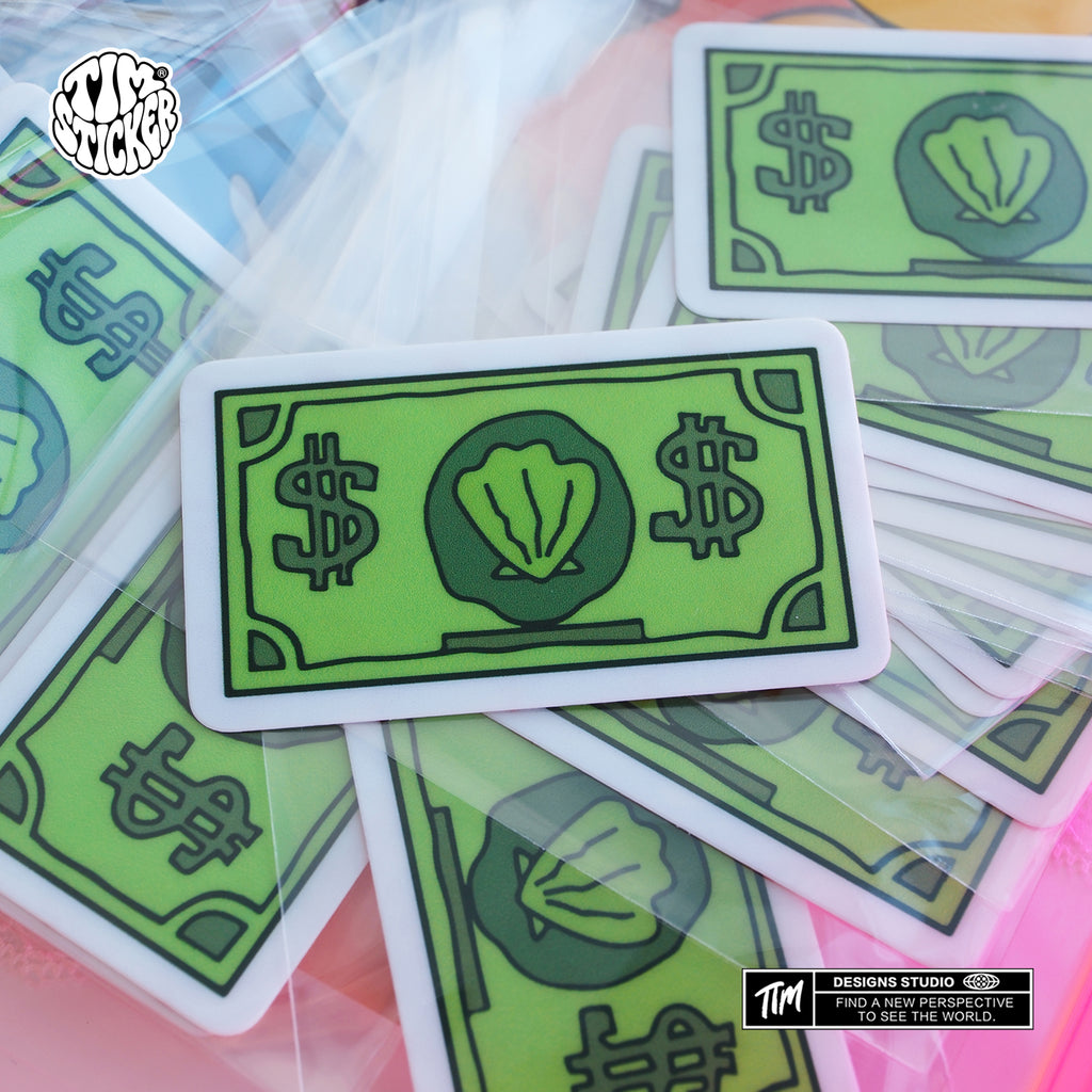 Money Dollar Sign Stickers – Cool $ Cash Aesthetic Vinyl Decals for Skateboard, Laptop, Water Bottle, Phone Case, Hip Hop Style Stickers, 3 PCS, Not Reusable TIM STICKER®