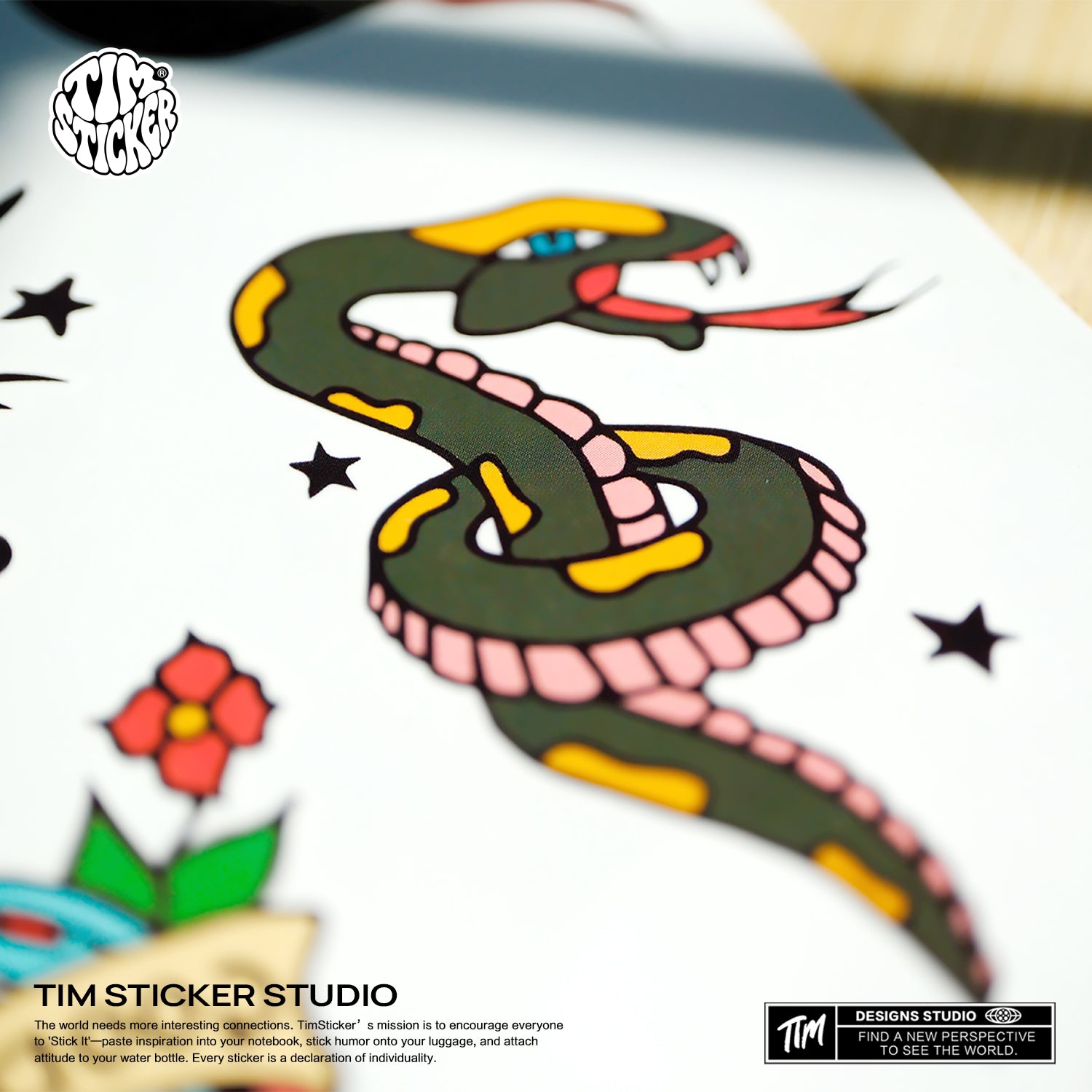 Hand-Drawn Vintage Temporary Tattoos – 1Set 5 Sheets Unique & Artistic Fake Tattoos for Adults, Waterproof & Easy to Apply, Perfect for Festivals, Parties, and Cosplay, TIM STICKER®