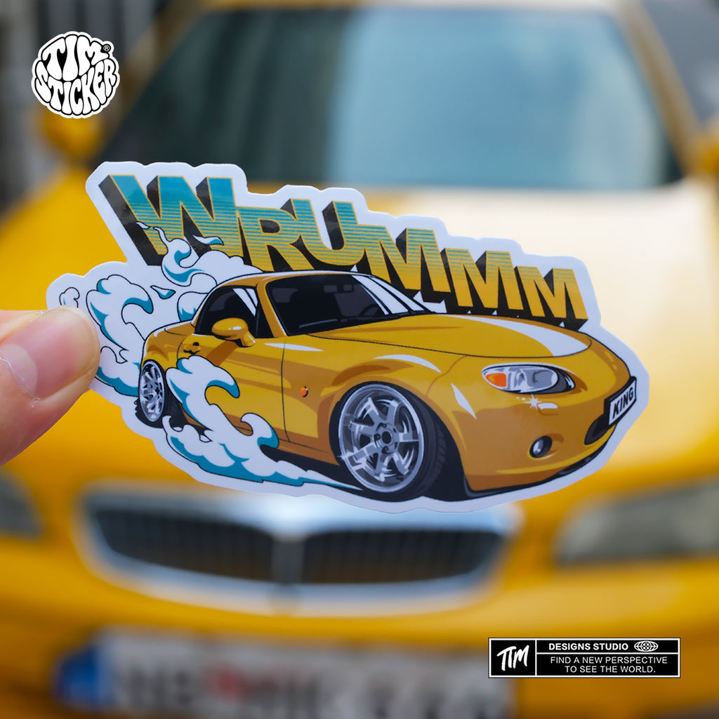 Trendy Waterproof Vinyl Stickers, Urban racing Decal for Laptop, Water Bottle, Skateboard, Car, Aesthetic Cool UV Resistant Sticker Pack 3 PCS TIM STICKER®