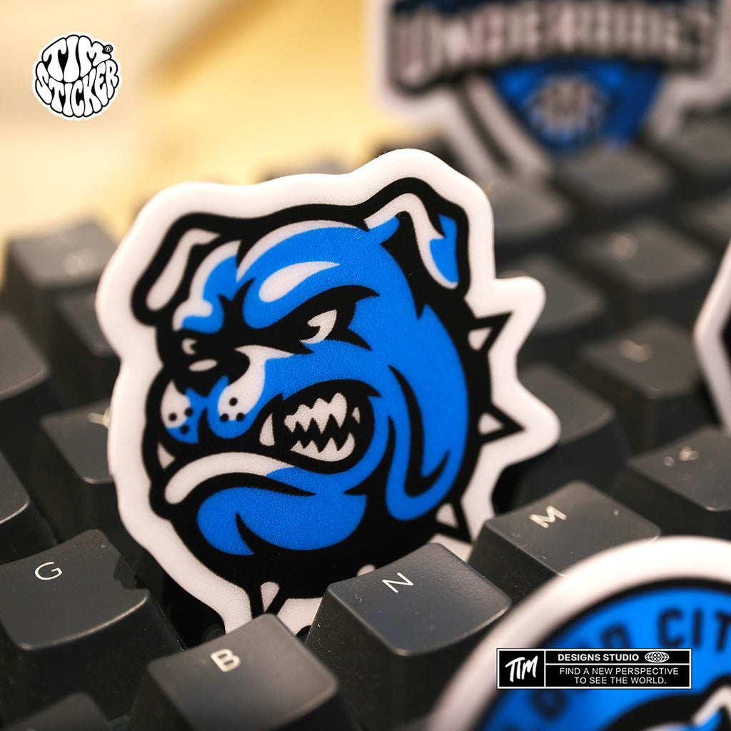 Bull Dog Waterproof Stickers Pack – Funny Trendy Club Patterns Vinyl Decals for Laptop, Water Bottle, Skateboard, Phone Case, Cool Trendy Sticker 3 PCS, Not Reusable TIM STICKER®