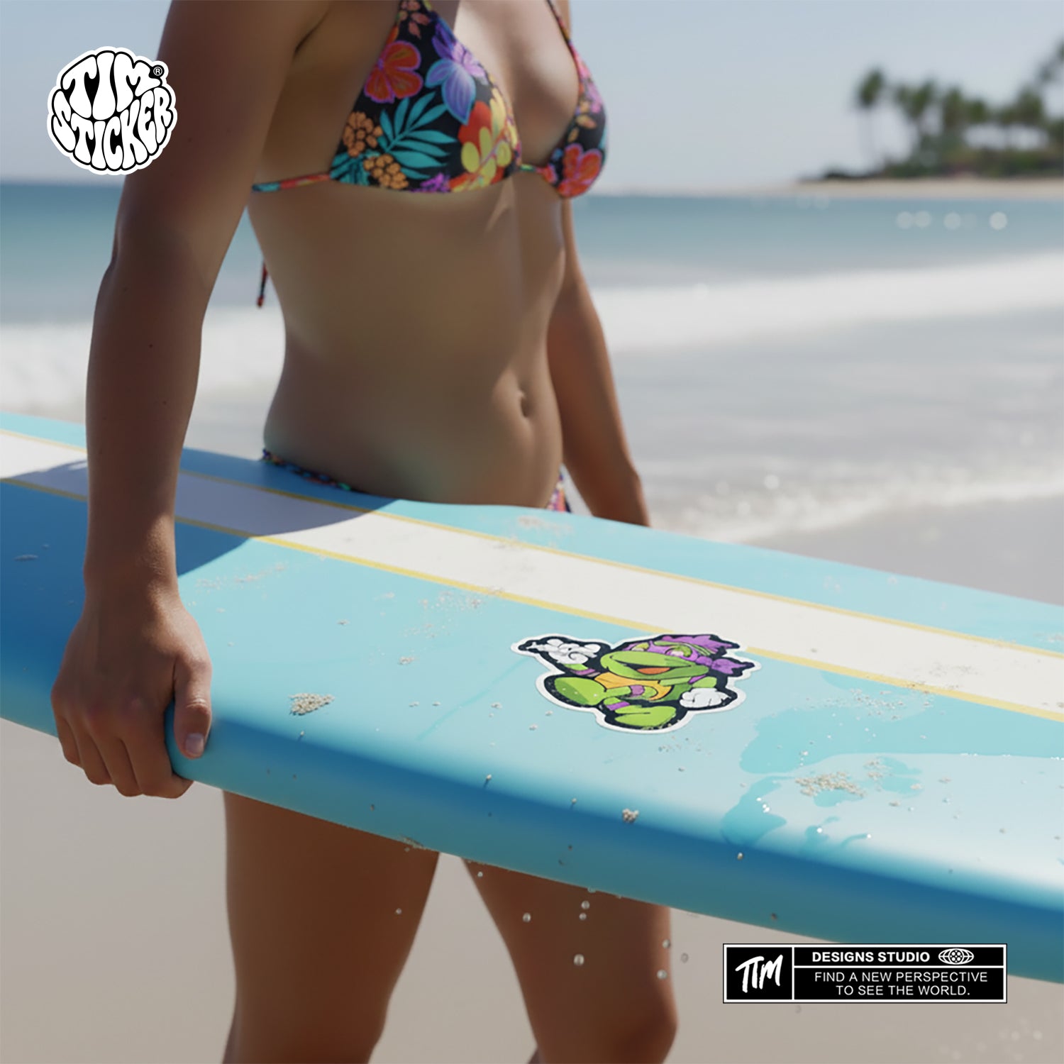 Trendy Waterproof Vinyl Stickers, Japanese Turtles  Decal for Laptop, Water Bottle, Skateboard, Car, Aesthetic Cool UV Resistant Sticker Pack 3 PCS TIM STICKER®