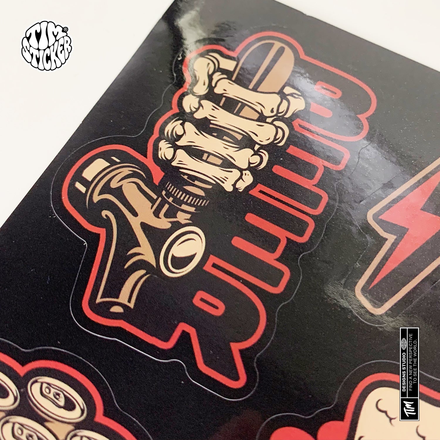 Juego de 9 pegatinas con diseños de tatuajes tradicionales de la vieja escuela TIM STICKER® 