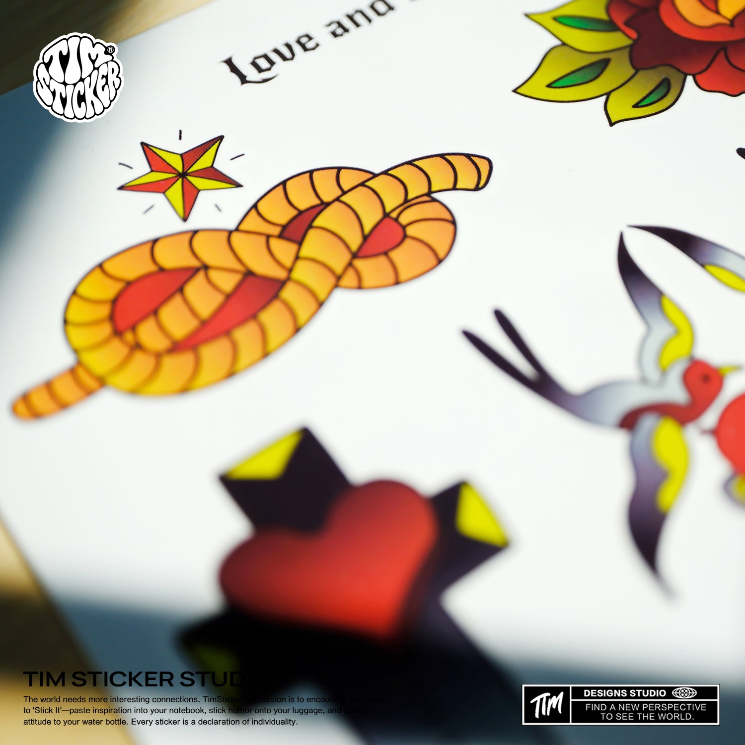 Love and Death Tattoos, 1 Set 9 Sheets Semi Permanent Tattoo, Adult Art Design Temporary Tattoos, Lasts 5-7 Days, Waterproof & Easy to Apply, Realistic Look, No Adhesive, No Reflection, TIM STICKER®