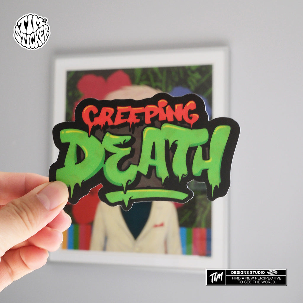 Creeping Death Waterproof Stickers Pack – Funny Trendy Patterns Vinyl Decals for Laptop, Water Bottle, Skateboard, Phone Case, Cool Trendy Sticker for Teens 3 PCS, Not Reusable TIM STICKER®