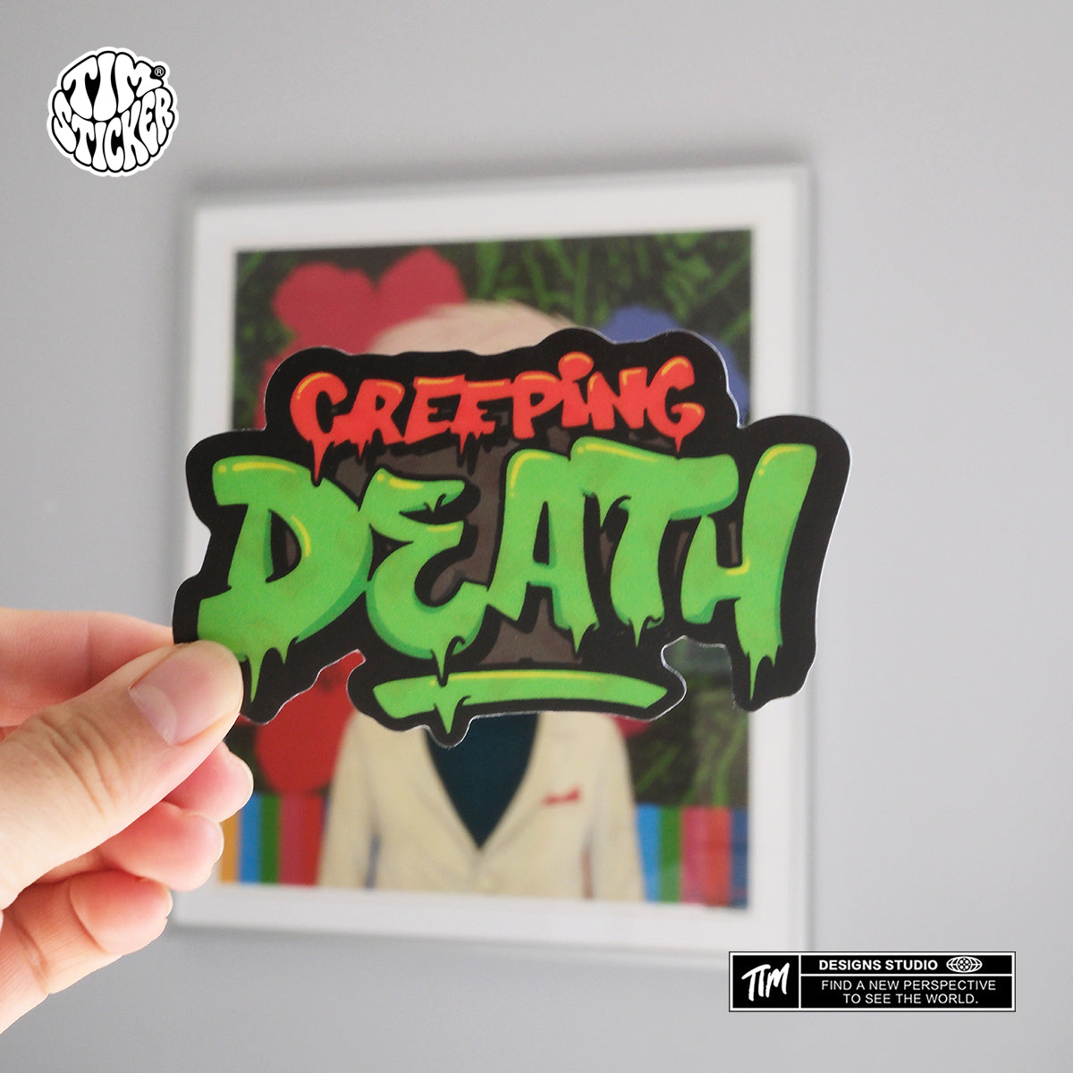 Creeping Death Waterproof Stickers Pack – Funny Trendy Patterns Vinyl Decals for Laptop, Water Bottle, Skateboard, Phone Case, Cool Trendy Sticker for Teens 3 PCS, Not Reusable TIM STICKER®