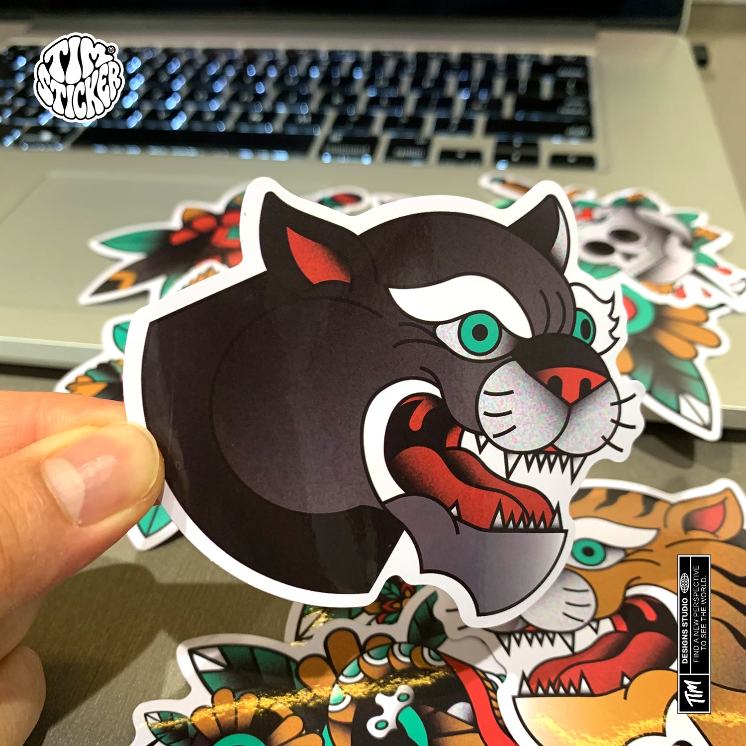 Traditional Old School Tattoo Pattern Stickers Pack 9 PCS TIM STICKER®