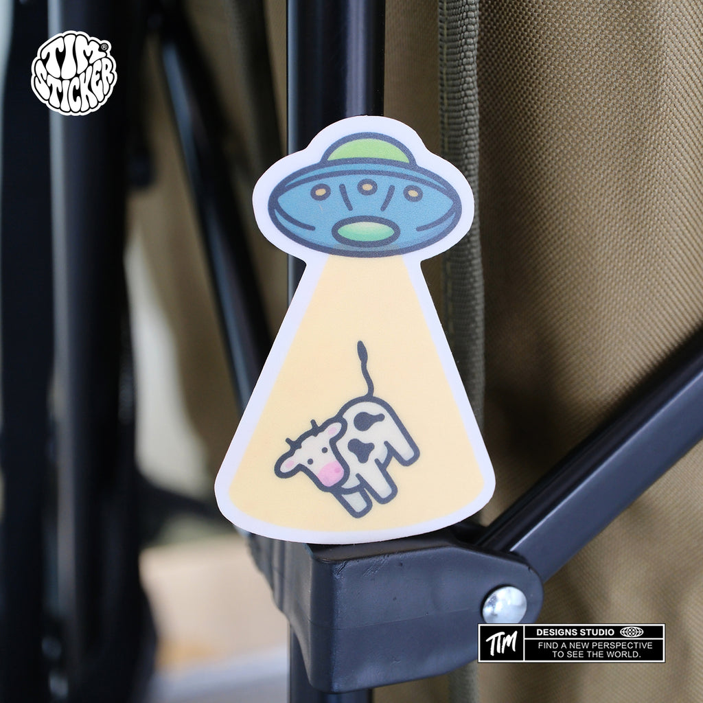 Alien UFO Stickers Pack – Space Flying Saucer Vinyl Decals for Laptop, Water Bottle, Skateboard, Phone Case, Sci-Fi Aesthetic Sticker, 3 PCS, Not Reusable TIM STICKER®