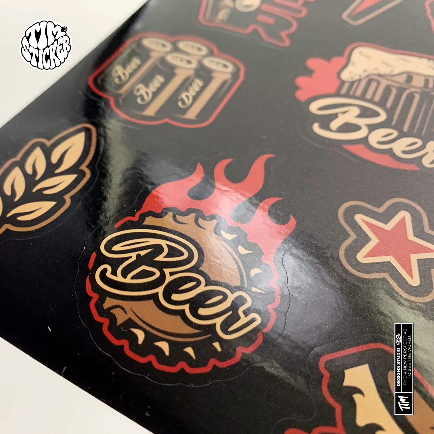 Juego de 9 pegatinas con diseños de tatuajes tradicionales de la vieja escuela TIM STICKER® 