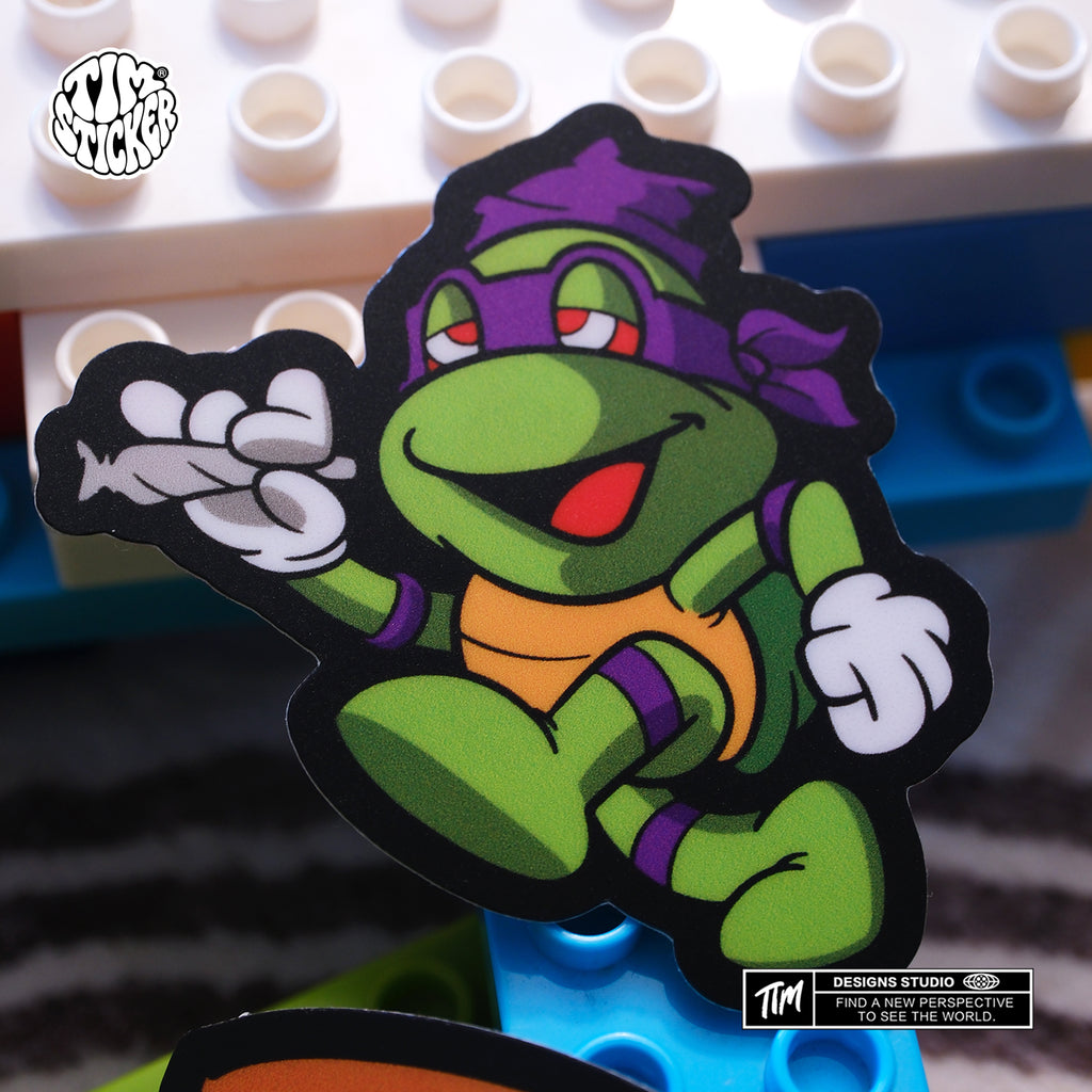 Trendy Waterproof Vinyl Stickers, Japanese Turtles  Decal for Laptop, Water Bottle, Skateboard, Car, Aesthetic Cool UV Resistant Sticker Pack 3 PCS TIM STICKER®
