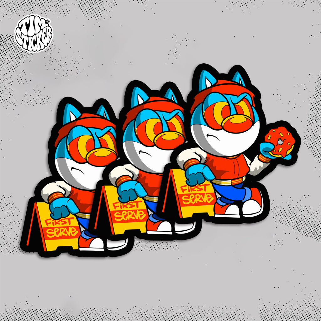 Ready to Serve Stickers Pack – Funny Quote Aesthetic Vinyl Decals for Laptop, Water Bottle, Skateboard, Phone Case, Cool Trendy Stickers for Teens 3 PCS, Not Reusable TIM STICKER®