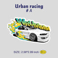 Trendy Waterproof Vinyl Stickers, Urban racing Decal for Laptop, Water Bottle, Skateboard, Car, Aesthetic Cool UV Resistant Sticker Pack 3 PCS TIM STICKER®