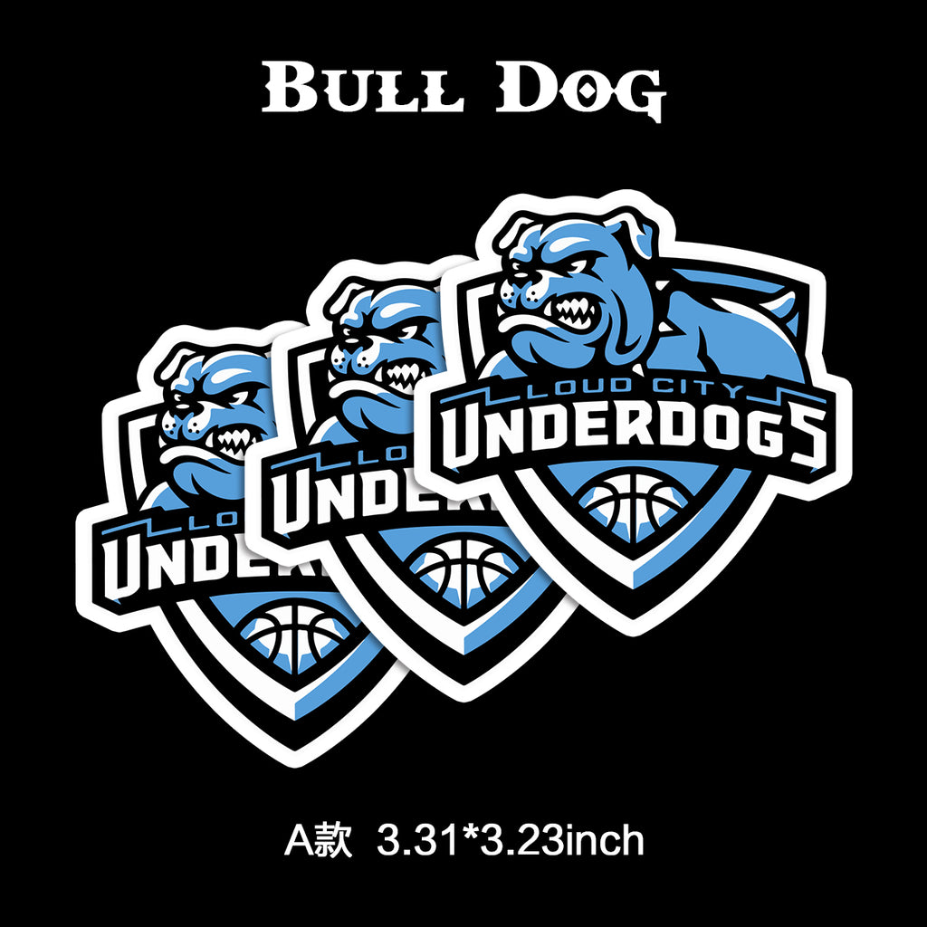 Bull Dog Waterproof Stickers Pack – Funny Trendy Club Patterns Vinyl Decals for Laptop, Water Bottle, Skateboard, Phone Case, Cool Trendy Sticker 3 PCS, Not Reusable TIM STICKER®