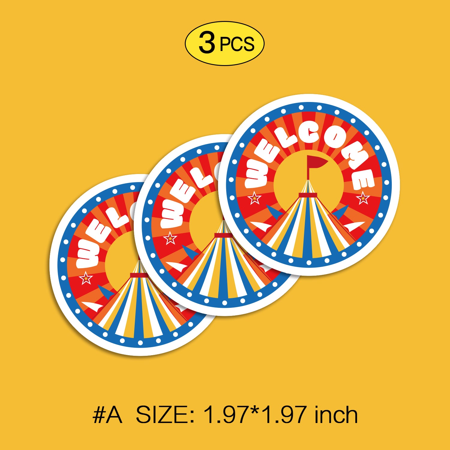 Clown Waterproof Stickers Set, Trendy Cartoon Outdoor Style Sticker Decal for Laptop, Water Bottle, Car, Skateboard, 3 PCS, Not Reusable TIM STICKER®