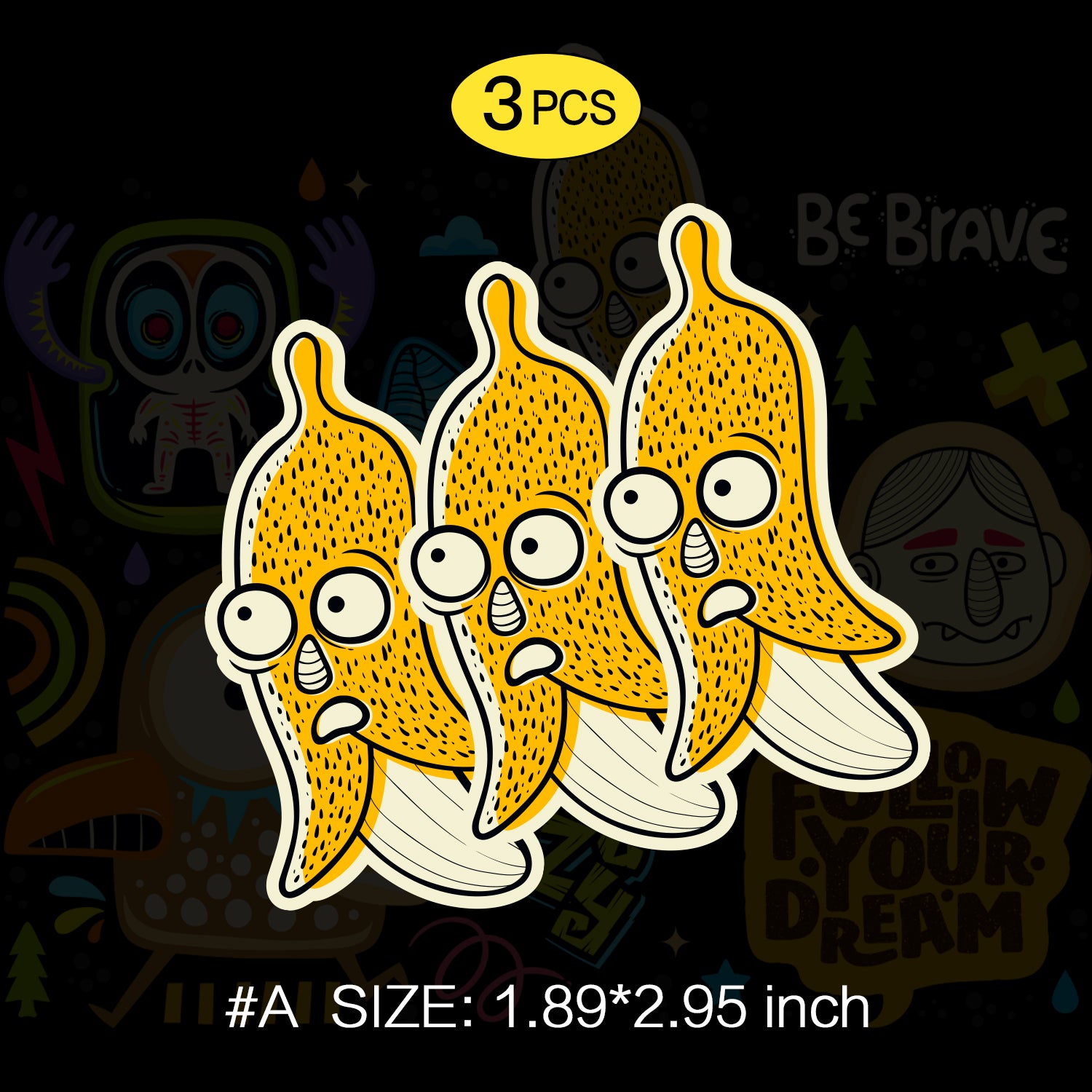 Cute Monster Funny Stickers, Includes 5 Patterns, Perfect for Indoor And Outdoor, 6 Patterns, Not Reusable TIM STICKER®