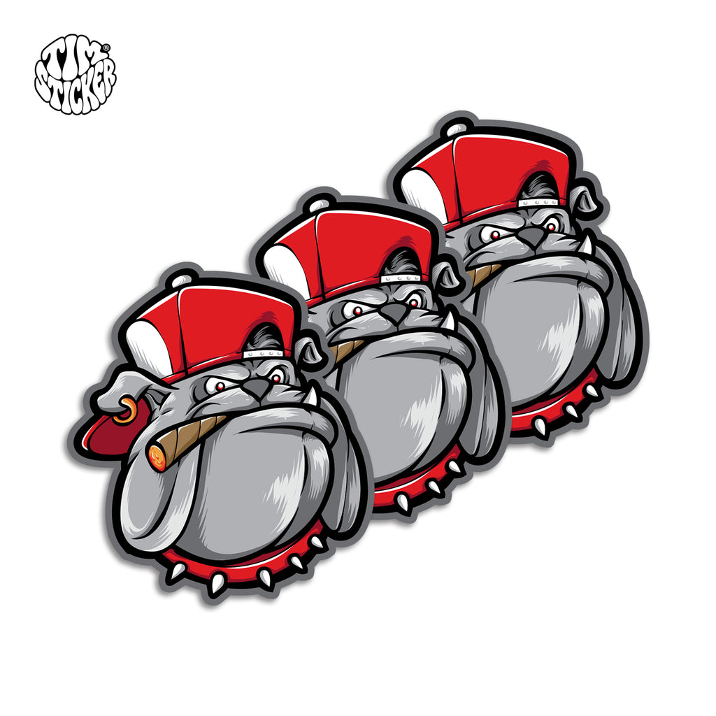 Anger-Bulldog Graffiti Sticker – Angry Bulldog Street Style Vinyl Decal for Cars, Laptops & Skate Gear, 3 PCS, Not Reusable TIM STICKER®