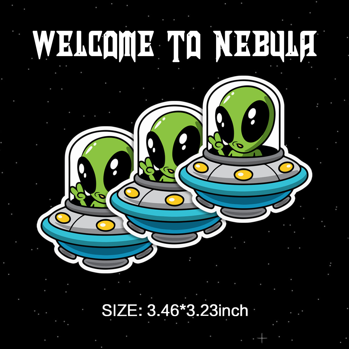 Welcome to Nebula Waterproof Stickers Pack – Funny Trendy Patterns Vinyl Decals for Laptop, Water Bottle, Skateboard, Phone Case, Cool Trendy Sticker for Teens 3 PCS, Not Reusable TIM STICKER®