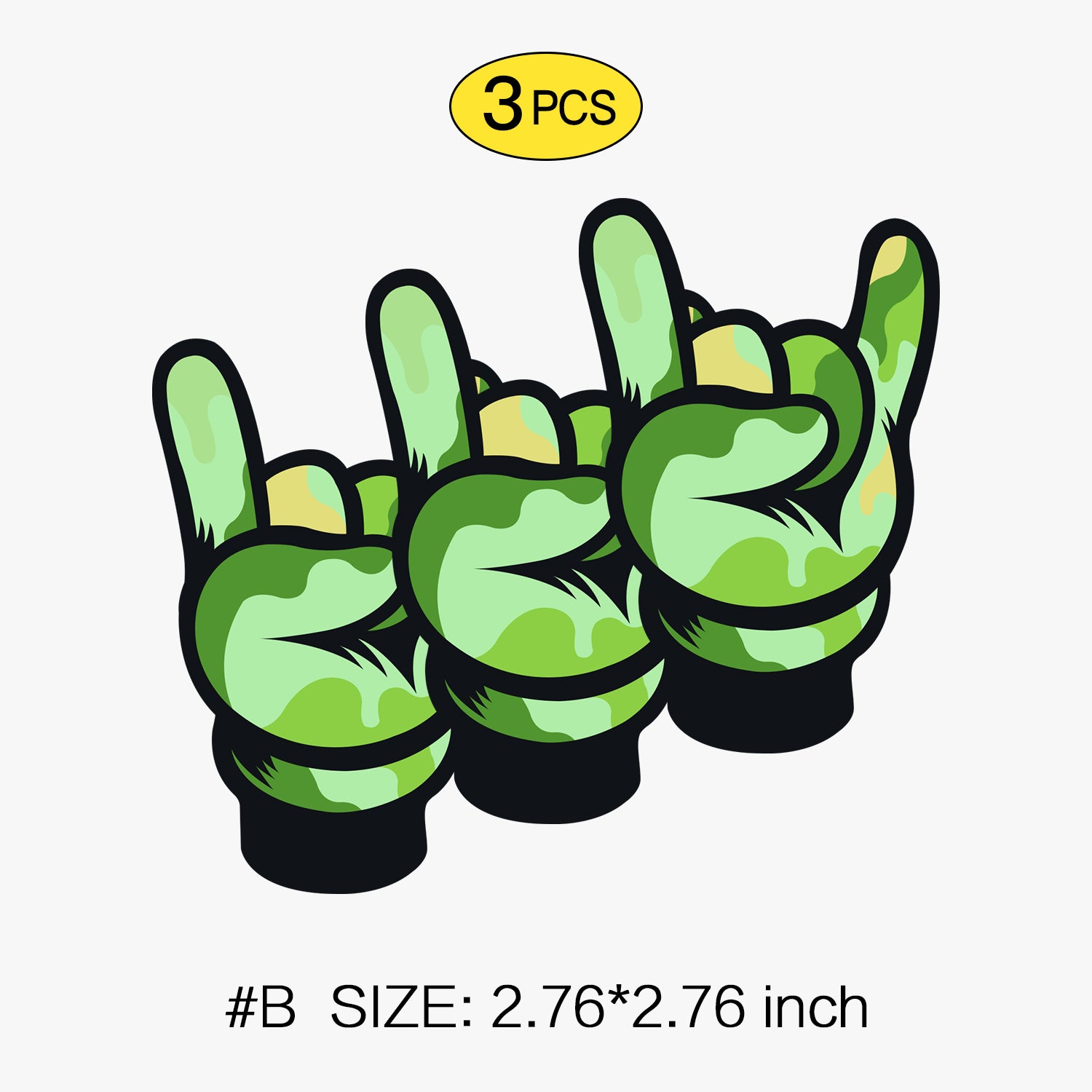 Yoo Graffiti Sticker Set, Trendy Cartoon Outdoor Style Sticker Decal for Laptop, Water Bottle, Car, Skateboard, 3 PCS, Not Reusable TIM STICKER®