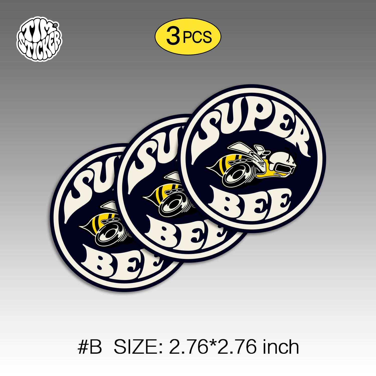 Dodge Super Bee Graffiti Sticker – Angry Bulldog Street Style Vinyl Decal for Cars, Laptops & Skate Gear, 3 PCS, Not Reusable TIM STICKER®