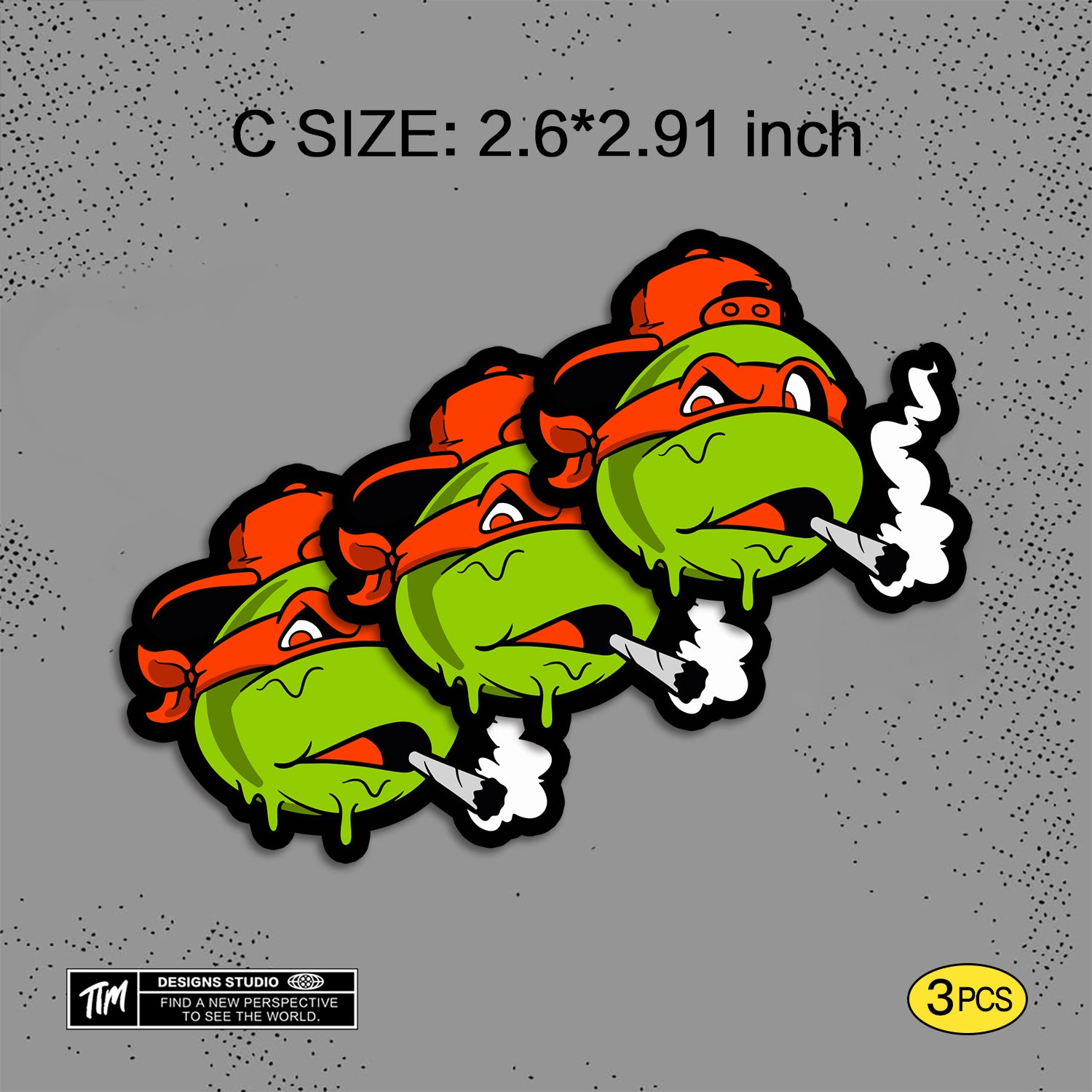 Trendy Waterproof Vinyl Stickers, Japanese Turtles  Decal for Laptop, Water Bottle, Skateboard, Car, Aesthetic Cool UV Resistant Sticker Pack 3 PCS TIM STICKER®