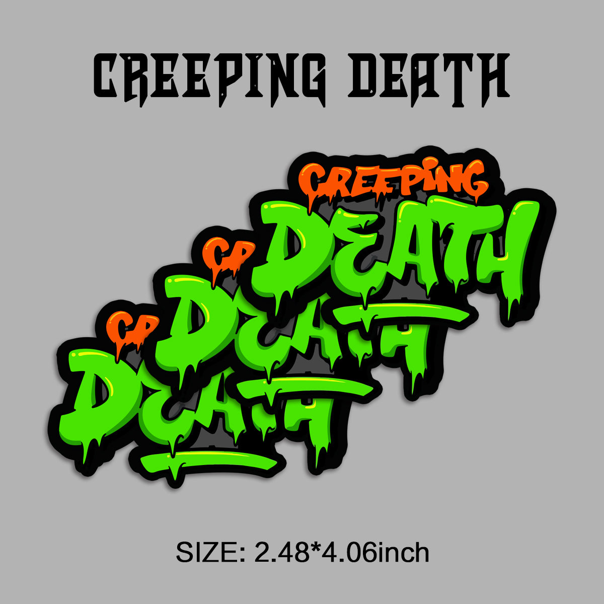 Creeping Death Waterproof Stickers Pack – Funny Trendy Patterns Vinyl Decals for Laptop, Water Bottle, Skateboard, Phone Case, Cool Trendy Sticker for Teens 3 PCS, Not Reusable TIM STICKER®