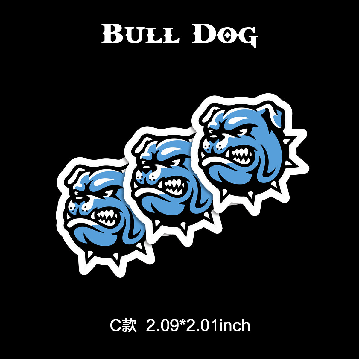 Bull Dog Waterproof Stickers Pack – Funny Trendy Club Patterns Vinyl Decals for Laptop, Water Bottle, Skateboard, Phone Case, Cool Trendy Sticker 3 PCS, Not Reusable TIM STICKER®