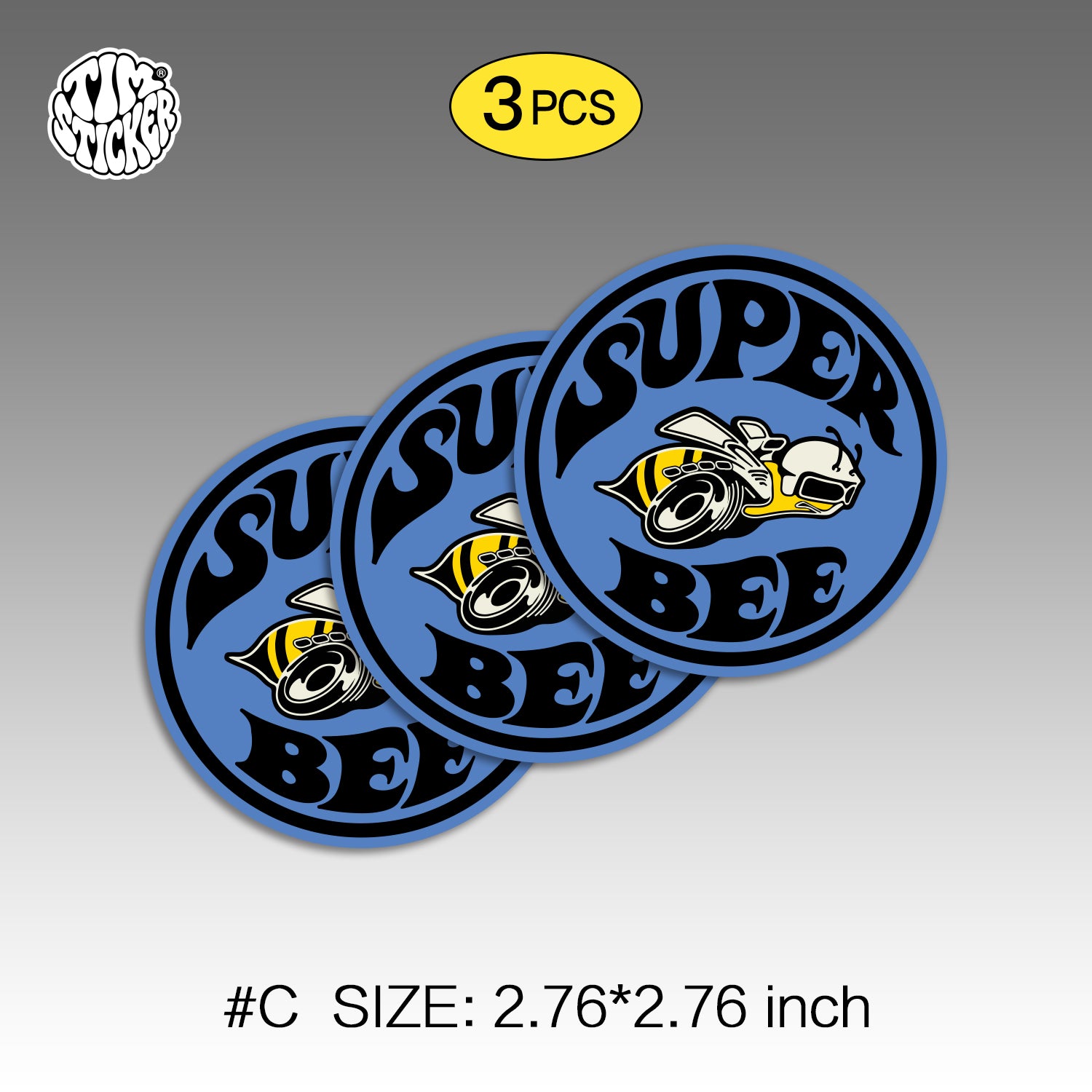 Dodge Super Bee Graffiti Sticker – Angry Bulldog Street Style Vinyl Decal for Cars, Laptops & Skate Gear, 3 PCS, Not Reusable TIM STICKER®