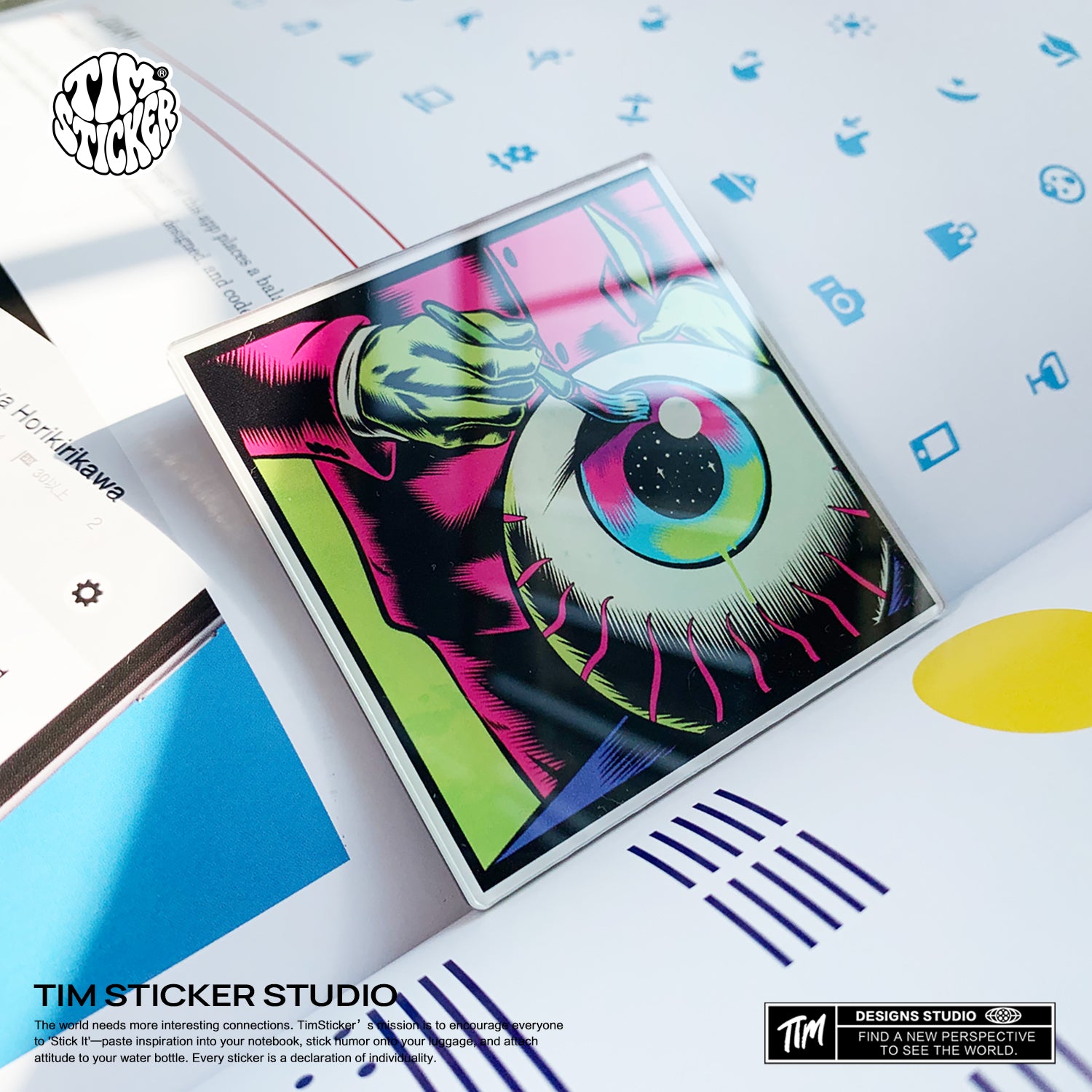 Strong Magnetic Scratch-Free "Change your Views. Change your world" Refrigerator Magnets, Protects Refrigerator Surface Without Marks TIM STICKER®