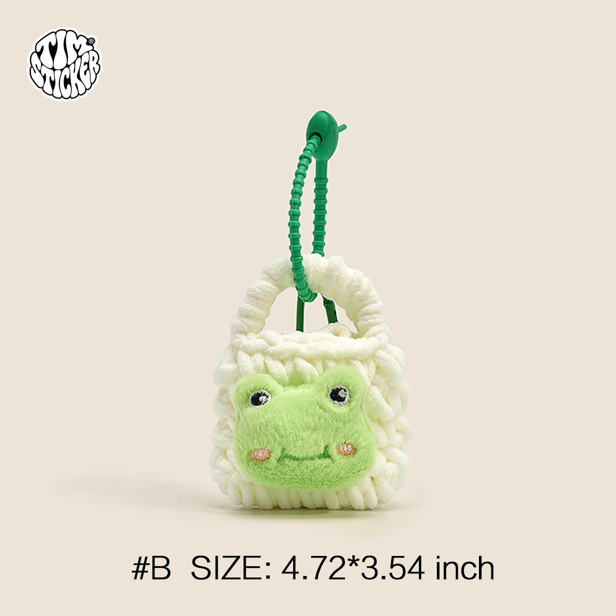 Plush Knitted Animal Bag Charm, Cute Handmade Bag Accessory for Backpack, Tote & Purse, TIM STICKER®