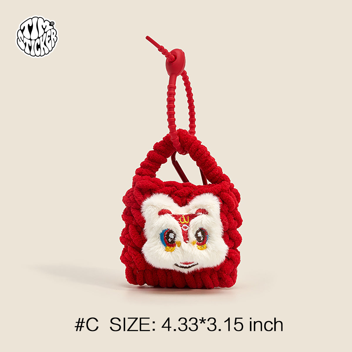Plush Knitted Animal Bag Charm, Cute Handmade Bag Accessory for Backpack, Tote & Purse, TIM STICKER®