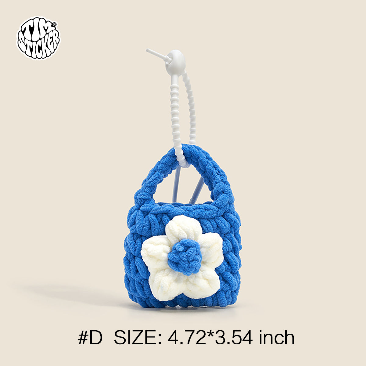 Plush Knitted Animal Bag Charm, Cute Handmade Bag Accessory for Backpack, Tote & Purse, TIM STICKER®