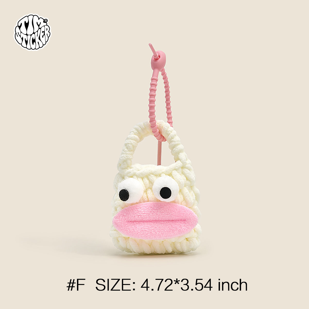 Plush Knitted Animal Bag Charm, Cute Handmade Bag Accessory for Backpack, Tote & Purse, TIM STICKER®