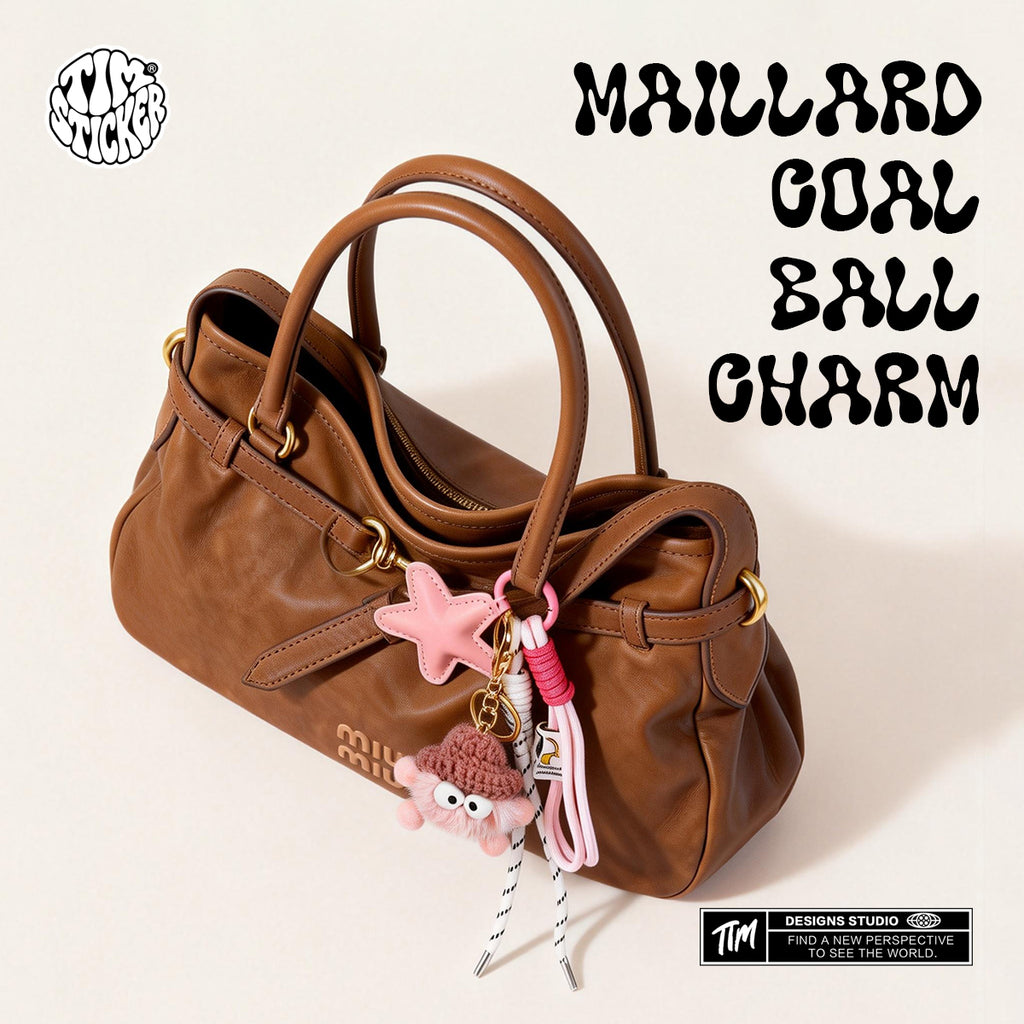 Cute Coal Ball Bag Charm – Melard Style Miu-Inspired Keychain Accessory for Women Girl, For Backpack, Tote & Purse, TIM STICKER®