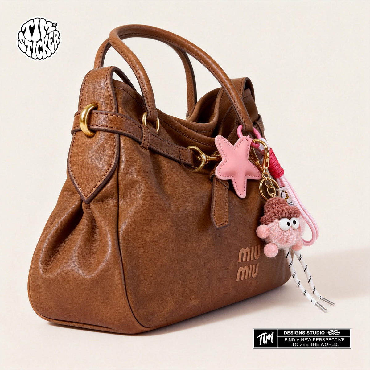 Cute Coal Ball Bag Charm – Melard Style Miu-Inspired Keychain Accessory for Women Girl, For Backpack, Tote & Purse, TIM STICKER®