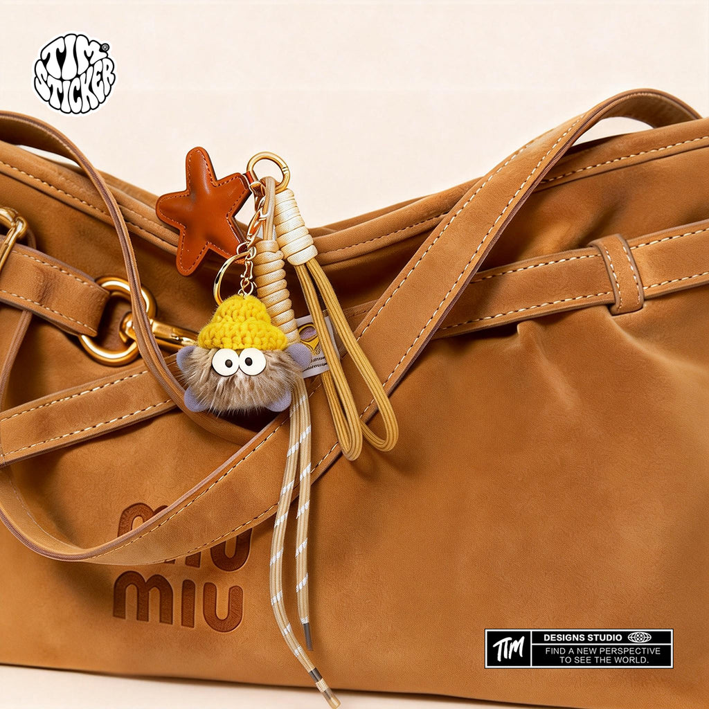 Cute Coal Ball Bag Charm – Melard Style Miu-Inspired Keychain Accessory for Women Girl, For Backpack, Tote & Purse, TIM STICKER®