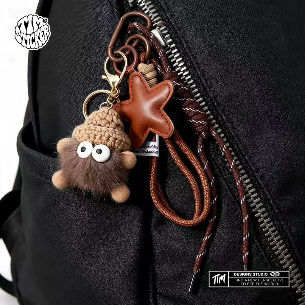 Cute Coal Ball Bag Charm – Melard Style Miu-Inspired Keychain Accessory for Women Girl, For Backpack, Tote & Purse, TIM STICKER®